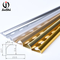 Harga Pabrik Dekorasi Dinding Tepi Strip Melengkung Jenis Putaran Sudut Bentuk Tepi Aluminium Emas Dinding Profil Ubin Sudut Trim