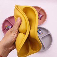 Nouveau produit sans déversement de nourriture sans danger pour les tout-petits vaisselle anti-déversement silicone bébé ventouse assiette bol