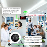 Système de gestion de file d'attente sans fil vocal en espagnol, machine à numéros d'attente, affichage TURNO avec bouton pour restaurant, hôpital, traiteur