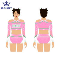 Personnalisé Votre Couleur Applique Logo Cheerleading Uniforme Ensembles Jeunes Danse Jupes Spandex Diamants Acclamation Compétition Porter