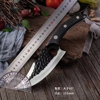 Haute En Acier Au Carbone japonais désossage professionnel ensemble couteau de boucher et l'abattage couteaux avec martelé lame