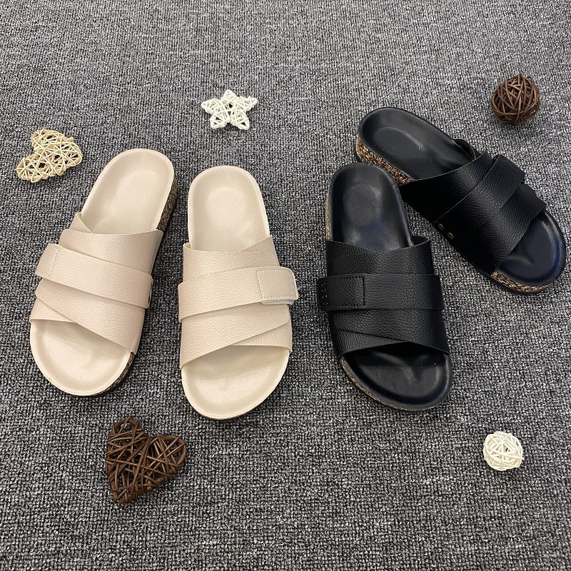 Fashion Men Women Platform Cork Slippers Outdoor Flat Beach Slides Sandals