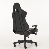 Chaise de bureau PC avec coussin lombaire et dossier inclinable pour le bureau à domicile, chaise de jeu en cuir robuste