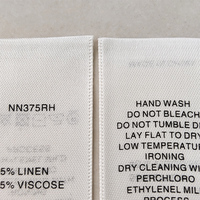 Étiquettes d'impression en tissu tissé avec logo personnalisé d'usine Étiquettes de soin du cou Étiquettes en tissu de lavage en polyester pour vêtements