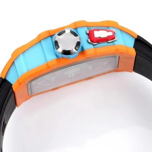 Montre mécanique automatique pour homme, ultime déclaration de mode, boîtier orange et noir, rotor papillon, squelette, tonneau, sport, étanche - Product Image 3
