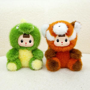 Mignon Vinyle Visage En Peluche Poupées Personnalisées Belle Raton Laveur Dinosaure Fraise Lapin Animal En Peluche Poupée Peluche - Product Image 6