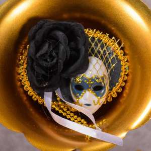 Masque de <span class=keywords><strong>venise</strong></span> aimants réfrigérateur 3D autocollants grande pivoine fleur filet chapeau artisanat Mardi Gras fête de mariage faveurs avec boîte - Product Image 4