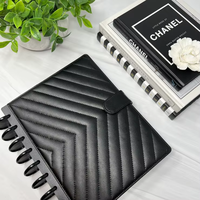 Agenda 2026 Personalizada con Cubierta de Cuero PU, Diseño Ejecutivo, Acolchada y de Lujo - Color Negro Elegante, Ideal para Regalo