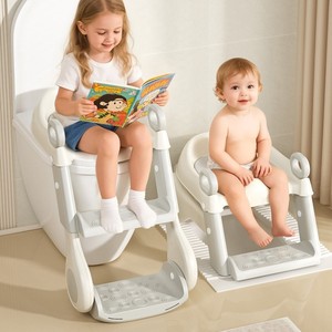 Childrens Toilet Seat Potty Training <b>Stool</b> Foldable Portable <b>Step</b> With Foot Pedal For 6 Months To 6 Years - Product Image 1