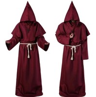Tenues de prêtre les plus populaires de haute qualité Cape Capuche Moine Prêtre Robe Assistant Costume médiéval