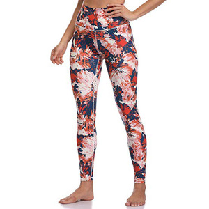 Pantalons de yoga à fleurs pour femmes - Spandex/Polyester, extensibles dans quatre directions, respirants, vêtements de sport - Product Image 1