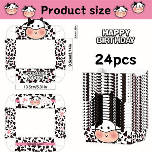 <span class=keywords><strong>Vache</strong></span> imprimer <span class=keywords><strong>des</strong></span> plateaux alimentaires en papier jetables Holy Cow Im One décorations d'anniversaire fille garçon Nacho plateaux pour les faveurs de fête fournitures de fête - Product Image 2