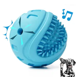 Jouets de sport d'interaction pour animaux de compagnie indestructibles Balls Squeaky Tough Dog Chew Toys Interactive Rubber jouets pour animaux de compagnie pour chiens et chats