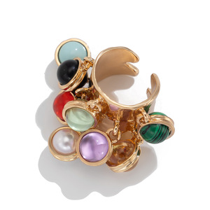 YW moda Retro <span class=keywords><strong>Palacio</strong></span> incrustaciones anillo geométrico aleación Circular anillo abierto joyería mujeres anillos - Product Image 3