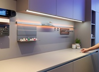 Profilé en aluminium pour éclairage linéaire Gola, éclairage LED pour armoire, double diffuseur pour façade d'armoire de cuisine YB1042-44-1