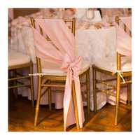 Nœuds de chaise de mariage en satin de haute qualité, personnalisables, réutilisables, en tissu uni teint, 13x35cm, pour banquets, maison et hôtel
