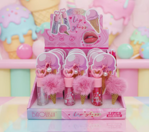 ลิปกลอสใหม่ขายส่งพร้อมพวงกุญแจไอศกรีม ชุดลิปกลอสสูตรอ่อนโยน ไม่ระคายเคือง ช่วยเพิ่มความชุ่มชื้น สีสันสดใส - Product Image 1