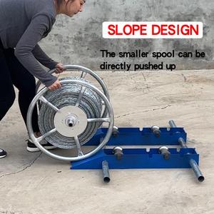 بكرة كابلات محمولة، إطار أفقي لوضع الكابلات والكابلات البصرية بعجلة فولاذية صغيرة، نوع أرضي - Product Image 2