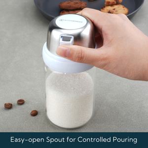 Distributeur de sucre en verre avec bec <span class=keywords><strong>verseur</strong></span> Distributeur de stockage de <span class=keywords><strong>sucrier</strong></span> 9OZ - Product Image 3