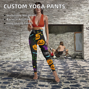 Pantalones de Yoga Personalizables para Mujer, Cintura Media, Cruzados, Sin Costuras, Spandex/Poliéster, Cintura Elástica, para Gimnasio y Entrenamientos, MOQ Bajo, Personalizados - Product Image 2