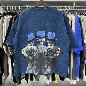 T-shirt da <span class=keywords><strong>Uomo</strong></span> con Stampa Teschi Stile High Street, Design Splash-ink, Abbigliamento Personalizzato Oversize con Grafica Sublimata Bkys - Product Image 4