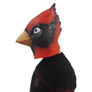 Masque de tête entière en latex <span class=keywords><strong>rouge</strong></span>, <span class=keywords><strong>oiseau</strong></span> flamant rose, <span class=keywords><strong>moineau</strong></span> <span class=keywords><strong>rouge</strong></span>, costumes de cosplay, accessoires, masque en latex d'<span class=keywords><strong>oiseau</strong></span>, Halloween, carnaval, mascarade - Product Image 5