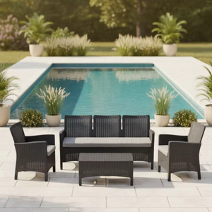 Muebles de Patio Modernos y Duraderos, Juego de 4 Piezas de Mimbre y Ratán para Exteriores con Cojines Extraíbles para Jardín y Patio Trasero - Product Image 3