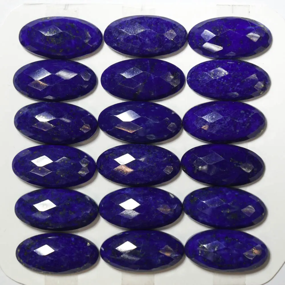 Factory Loose Gemstone Lapis Lazuli Faceted Oval Cabochon For Setting