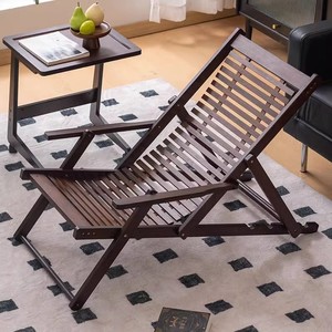 Recliner for beach, balcony, home, leisure, folding, <b>bamboo</b> chair, comfortable cool chair, napping, lazy person, - Product Image 1