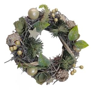 Guirnalda Blanca/Plateada con Estrellas y Bayas DIAM. 26CM de altura, 8CM de diámetro - Product Image 1