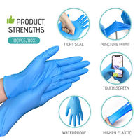 Boîte à gants en nitrile bleu personnalisée de haute qualité Gants de sécurité en nitrile jetables sans poudre pour la cuisine