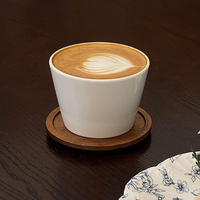 Tasse à café en céramique lisse de style japonais, minimaliste, blanche unie, conique, pour latte art