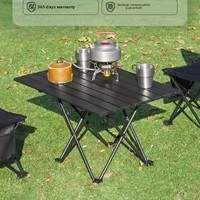 Table pliante rectangulaire portable de style rétro en acier carbone léger pour le camping et les pique-niques