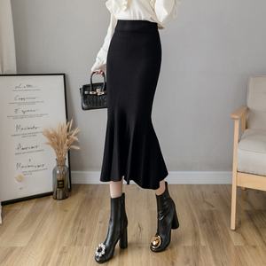 Jupe crayon midi décontractée unie à taille haute, nouvelle mode pour femme, motif queue de sirène rayée, collection automne - Product Image 1