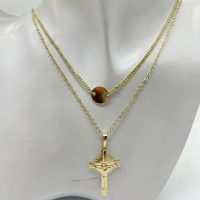Collier pendentif croix XUPING en gros, multi-styles, imitation perle, double chaîne, empilable, réglable, bijoux religieux