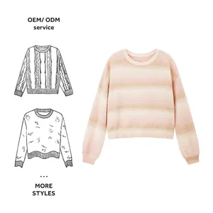 Wool knitwear womens apparel ladies new spring striped soft lazy style playfultemperament all-in-one top