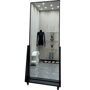 Miroir sur pied pleine longueur ultra-blanc effet bois, miroir de dressing pleine silhouette pour la maison, les magasins de vêtements et le streaming en direct - Product Image 6