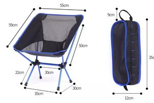 Chaise de camping pliable légère, chaise de camping pliable d'extérieur, chaise de pêche - Product Image 2