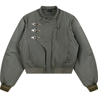 Veste bomber rembourrée à manches amovibles avec boutons-pression pour homme et femme, style universitaire, pour l'hiver