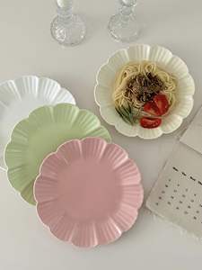 Assiette à gâteau en céramique à motif floral rétro français Plat à fruits et légumes pour la maison - Product Image 3