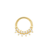ROXI S925 Boucles d'oreilles créoles en argent sterling à double rangée de diamants pour piercing de cartilage pour femmes