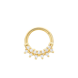 ROXI S925 Sterling Silver <b>Double</b> Row Diamond Cartilage Piercing Hoop Earrings for Women - Product Image 1
