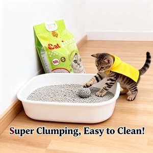 DongnaiPETS Manufacturer Direct Sale High Quality Eco-Friendly Flushable ABSORBENT <b>Bentonite</b> Cat Litter 8kg Odor-Control Fast - Product Image 1