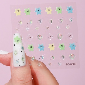 Belleza completa 5D flores acrílicas pegatinas para uñas encaje blanco diseño de boda flor Simple en relieve deslizadores DIY accesorios para uñas - Product Image 5