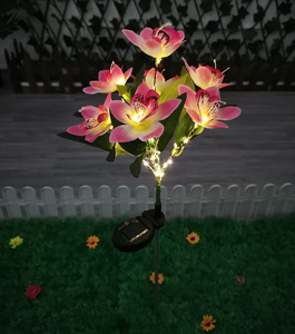 Factory Hot Sale LED Garden Decoration Outdoor Waterproof Ground <strong>Lights</strong> Lawn Simulated <strong>Flower</strong> <strong>Lights</strong> 7 Head <strong>Solar</strong> <strong>Orchid</strong> <strong>Lights</strong> - Product Image 2
