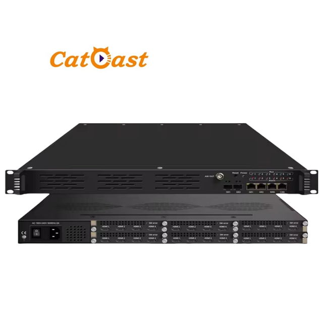 CATV 4K Digital Head-end 24 in 1 H.265 IPTV 24 Ports HD Encoder Low Bitrate