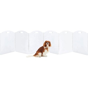 Barrières <span class=keywords><strong>pour</strong></span> chiens autoportantes en acrylique transparent extra larges, résistantes à l'eau, écologiques, pliables, à 6 panneaux, <span class=keywords><strong>pour</strong></span> escaliers domestiques ouverts - Product Image 1