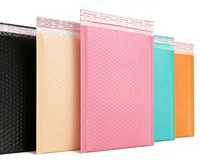 Enveloppes à bulles rembourrées en feuille métallique colorée avec logo personnalisé, adhésif puissant, emballage d'expédition, pochette à bulles en polyéthylène