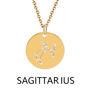 SSeeSY bijoux de mode breloques non ternir signe étoile plaqué or en acier inoxydable pièce 12 <span class=keywords><strong>horoscope</strong></span> zodiaque collier pour les femmes - Product Image 2