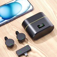 Mikrofon Lavalier Nirkabel M83 Tipe-C/Lightning Mini Peredam Kebisingan untuk Siaran Langsung dan Perekaman Video